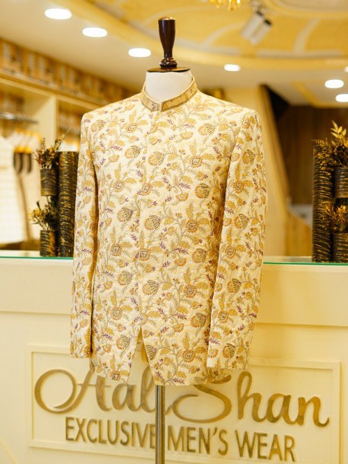 Men’s Embroidered Prince Coat Traditional Royal Style