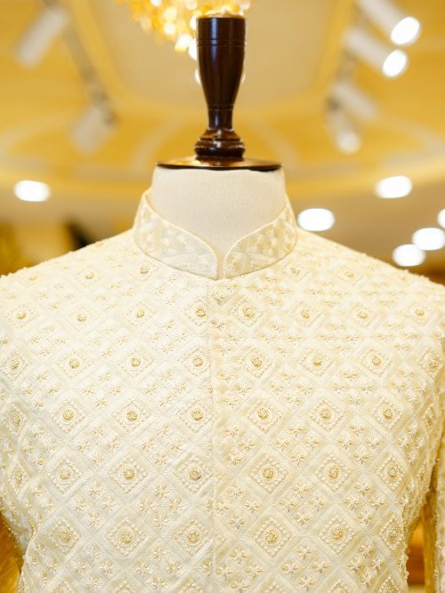 Custom-Made Fully Embroidered Prince Coat for Groom