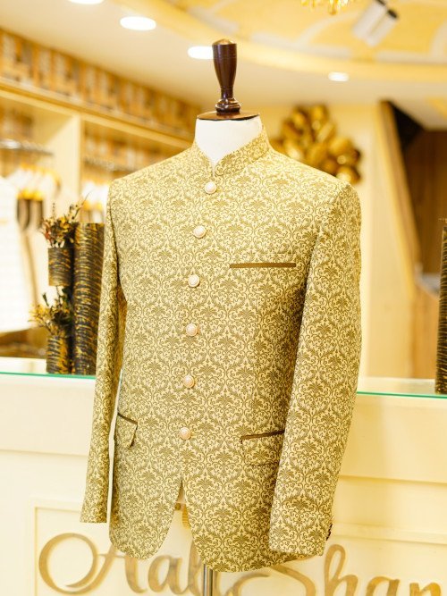 Groom’s Fully Embroidered Prince Coat – Regal Wedding Attire