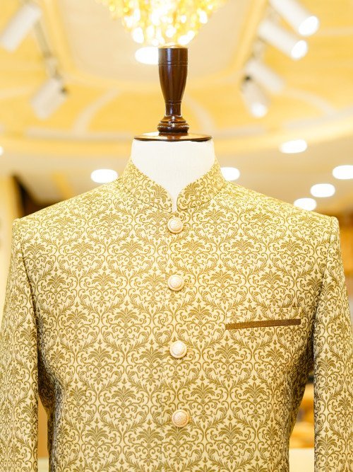 Groom’s Fully Embroidered Prince Coat – Regal Wedding Attire