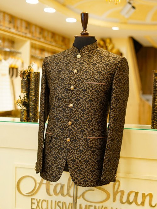 Black Embroidered Prince Coat – Bold & Sophisticated Elegance