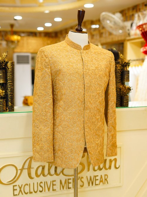 Full Embroidery Prince Coat – Majestic Elegance for Men