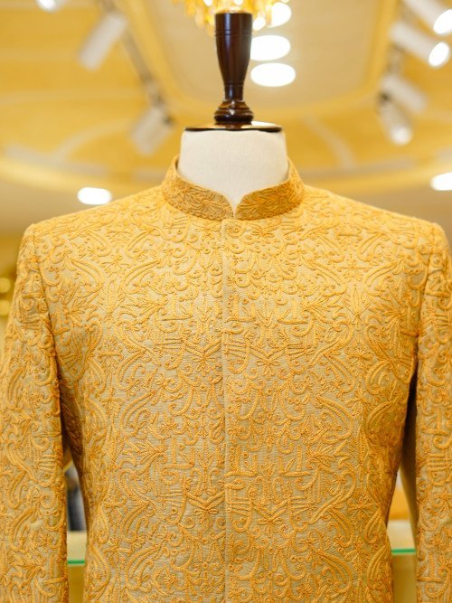 Full Embroidery Prince Coat – Majestic Elegance for Men