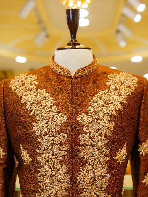 Slim Fit Prince Coat with Handmade Embroidery – Sharp & Sophisticated