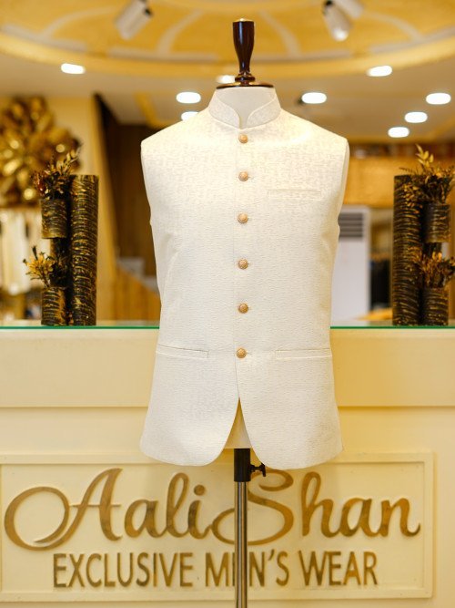 Men’s Cream Style Premium Party Wear Waistcoat