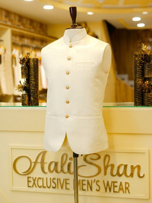 Men’s Cream Style Premium Party Wear Waistcoat