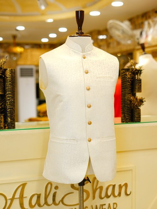 Men’s Cream Style Premium Party Wear Waistcoat