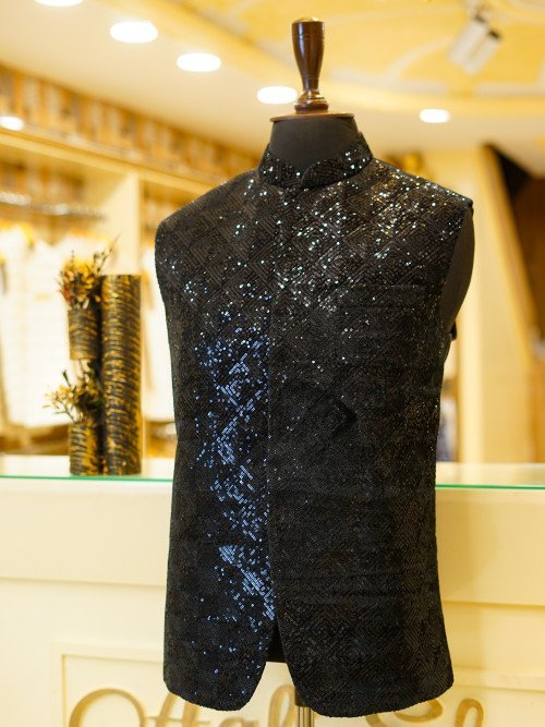 Black Waistcoat for Wedding & Party Wear