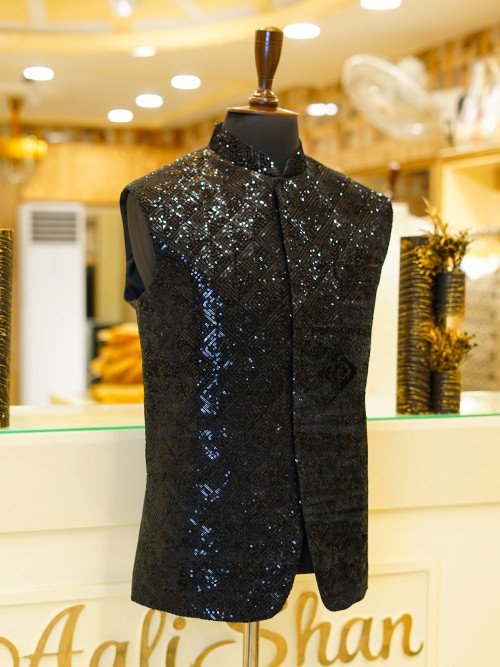 Black Waistcoat for Wedding & Party Wear