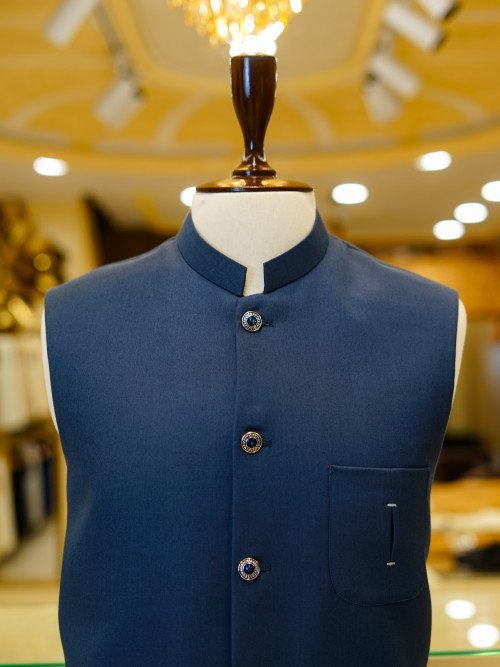 Men’s Simple Waistcoat in Blue Styling