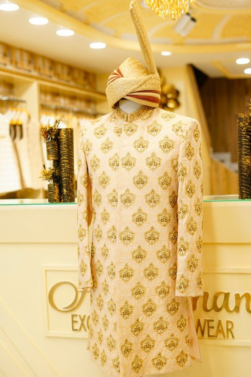 Embroidered Sherwani with Kulla – Handcrafted Wedding Royalty