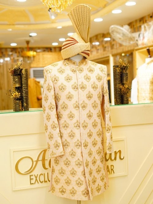 Embroidered Sherwani with Kulla – Handcrafted Wedding Royalty