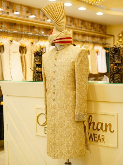 Sherwani with Kulla – Skin Styling & Elegant Embroidery