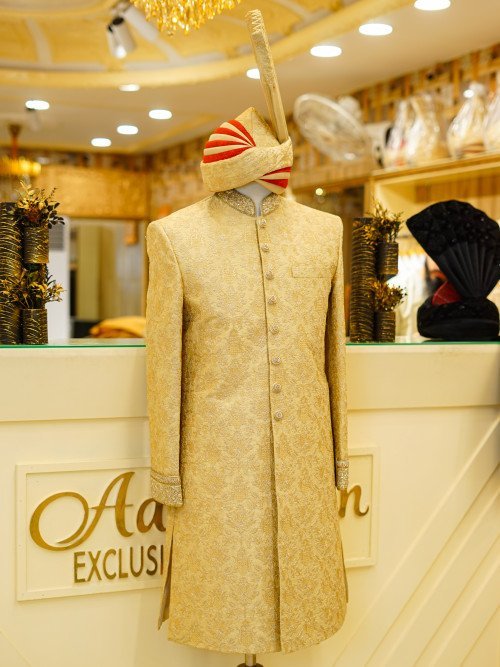 Sherwani with Kulla – Skin Styling & Elegant Embroidery