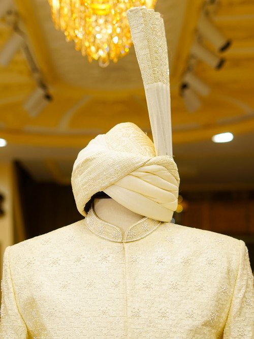Modern Short Sherwani in Elegant Skin Tone with Intricate Embroidery & Handcrafted Detailing