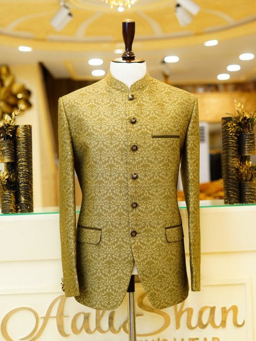 Regal Royal Blue Men's Prince Coat with Full Hand Embroidery – Traditional Sherwani Style Formalwear for Weddings, Receptions & Festive Occasions