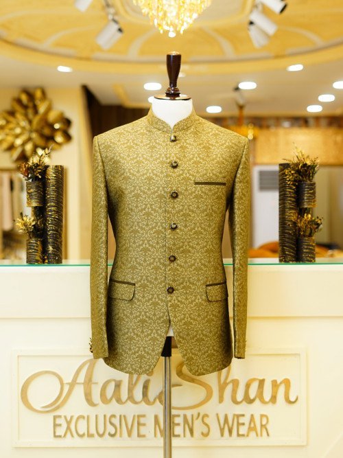 Regal Royal Blue Men's Prince Coat with Full Hand Embroidery – Traditional Sherwani Style Formalwear for Weddings, Receptions & Festive Occasions