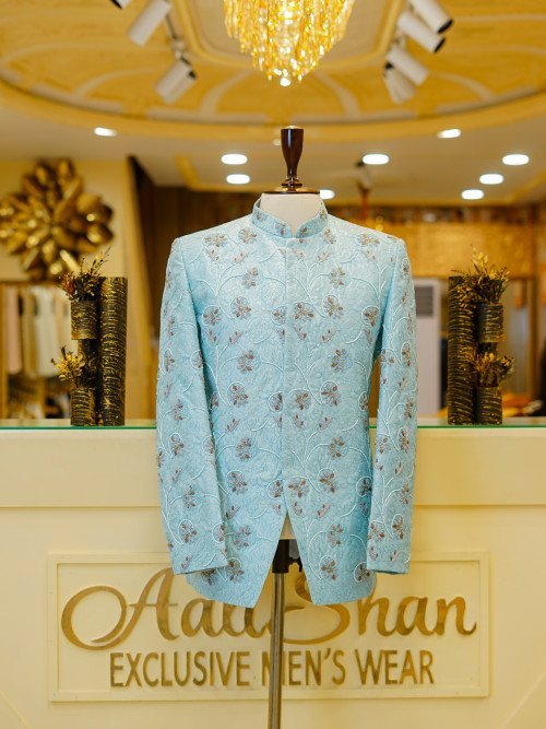 Graceful Frozi Prince Coat for Men with Exquisite Hand Work Embroidery – Stylish Ethnic Wear for Weddings and Special Occasions
