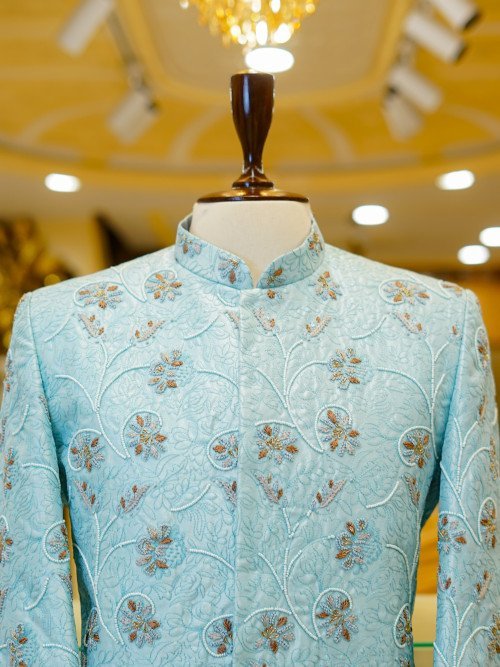 Graceful Frozi Prince Coat for Men with Exquisite Hand Work Embroidery – Stylish Ethnic Wear for Weddings and Special Occasions
