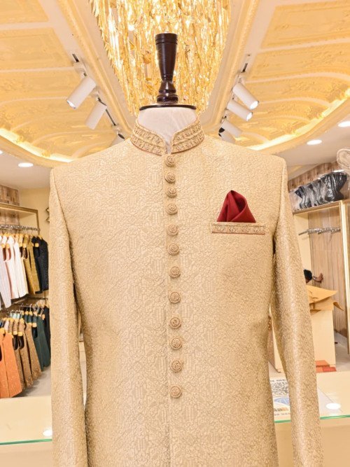 Regal Sherwani for Men with Exquisite Hand Work Embroidery