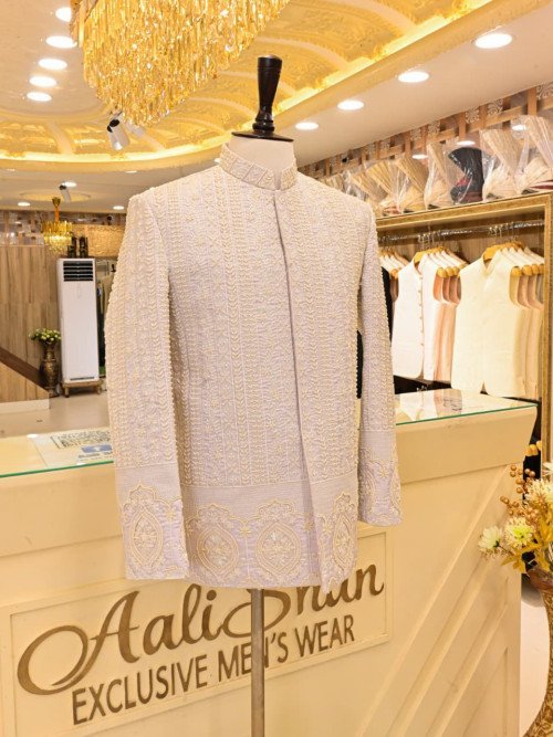Prince Coat for Men with Exquisite Hand Work Embroidery