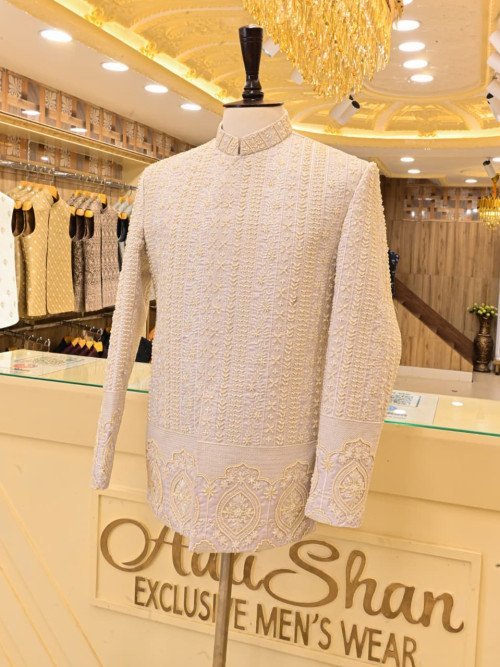 Prince Coat for Men with Exquisite Hand Work Embroidery