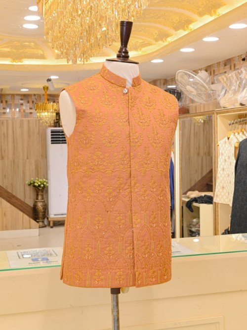 Waistcoat with Elegant Embroidery in Premium Quality Fabric