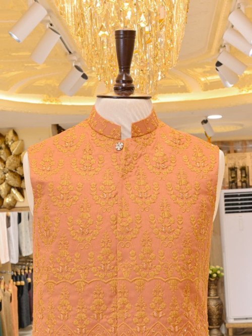 Waistcoat with Elegant Embroidery in Premium Quality Fabric