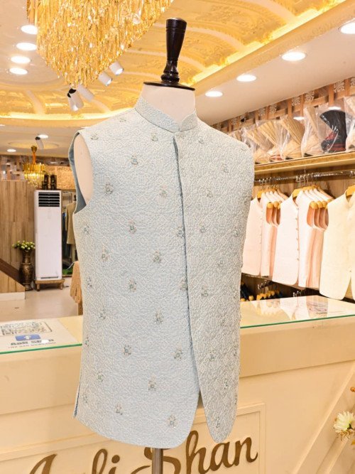 Waistcoat with Elegant Embroidery in Premium Quality Fabric And Stuff