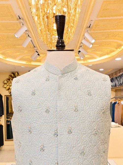 Waistcoat with Elegant Embroidery in Premium Quality Fabric And Stuff