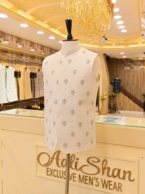 Waistcoat with Elegant Embroidery in Premium Quality Fabric – Skin Styling