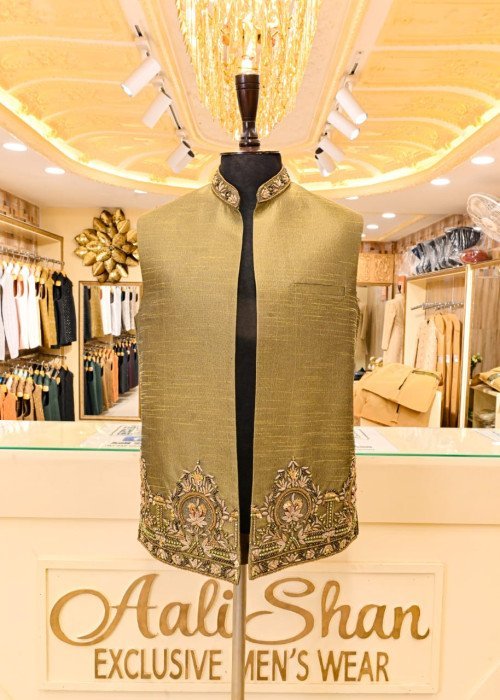 Elegant Waistcoat for Men in Premium Fabric with Exquisite Quality Embroidery – Perfect for Weddings, Formal Events & Traditional Occasions
