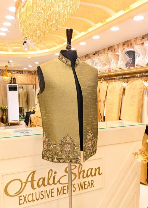 Elegant Waistcoat for Men in Premium Fabric with Exquisite Quality Embroidery – Perfect for Weddings, Formal Events & Traditional Occasions