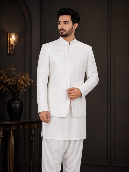 White Prince Coat for Men – Timeless Elegance & Royal Style