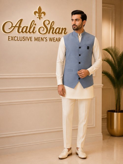 Men’s Grey V-Shaped Simple Waistcoat