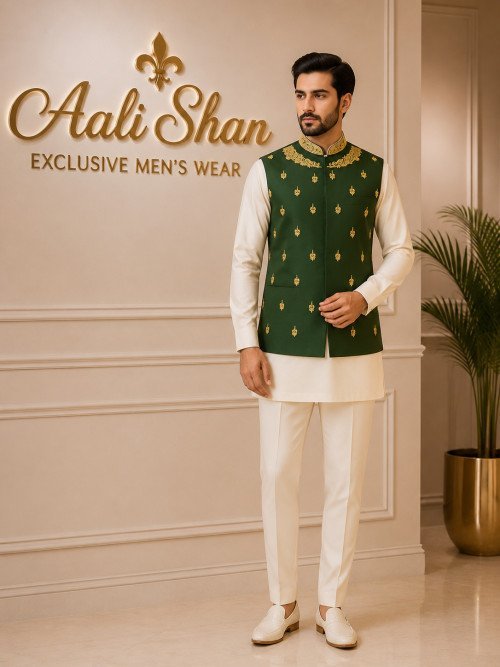 Luxury Embroidered Waistcoat – Premium Finish